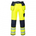 Portwest T501 - Spodnie ostrzegawcze PW3 z kaburami Żółty/Granatowy