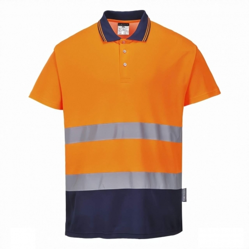 Koszulka polo odblaskowa dwukolorowa pomarańczowa Portwest S174