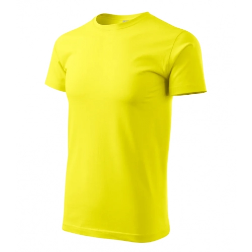 Koszulka męska cytrynowa melanż, T-shirt męski, MALFINI BASIC