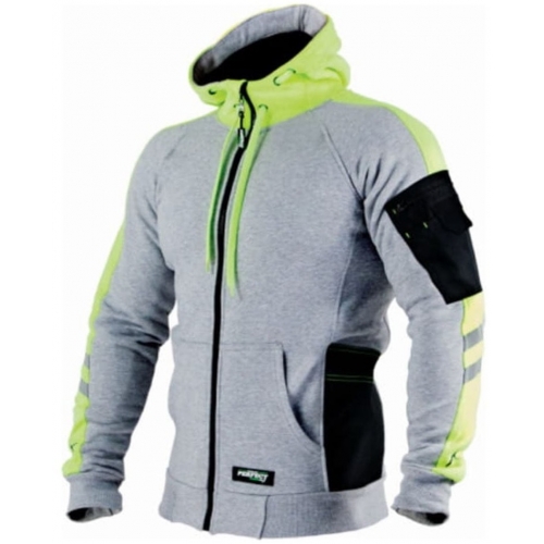Szara bluza z kapturem z elementami odblaskowymi Mechanick Stalco Powermax