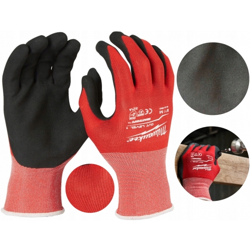 Rękawice Milwaukee dziane bez szwów (nylon) powlekane nitrylem