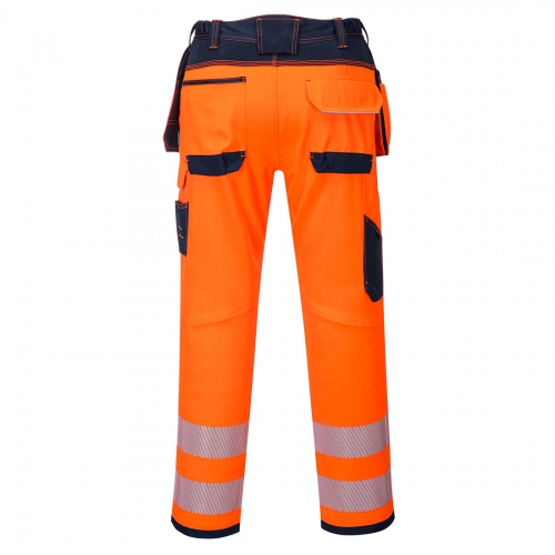 Portwest T501 - Spodnie ostrzegawcze PW3 z kaburami Pomarańczowy/Granat