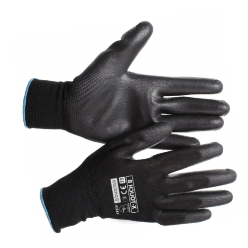 RĘKAWICE OCHRONNE POWLEKANE PU X-TOUCH BLACK
