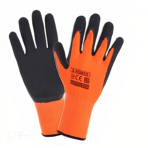 RĘKAWICE POLIESTROWE POWLEKANE SPIENIONYM LATEKSEM X-FOMER