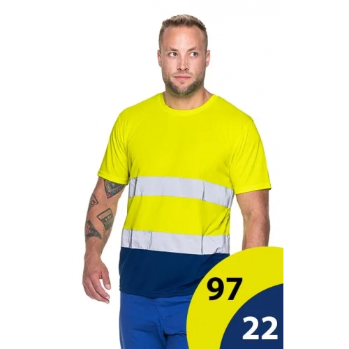 Koszulka odblaskowa żółta 100% poliester HI-VIS MARK 77250